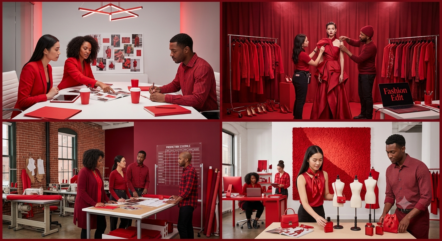 Fashion and lifestyle professionals working on styling, branding, retail presentation and fashion marketing