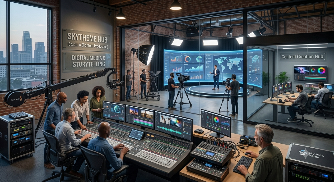 Digital media creator working with video editing, photography, cameras and social media content